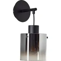 Brilliant Lampe Simonis Wandleuchte schwarz/rauchglas Aluminium schwarz 1x A60, E27, 52 W