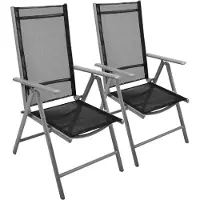 VCM 2er Set Gartenstuhl klappbar / Klappsessel / Campingstuhl Alu VCM Schwarz