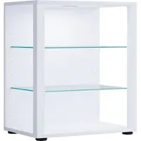 VCM Standvitrine "Holz Glas Stand Vitrine Sammelvitrine Glasol S", weiß, B:52cm T:35cm, Obermaterial: 100% Holz Wood., Schränke, Standvitrine