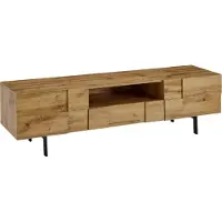 FineBuy Lowboard Holz Eiche-Nachbildung 160x46x43 cm TV-Kommode mit zwei Türen TV-Schrank Hoch Fernsehtisch Fernsehschrank Modern Fernsehkommode Wohnzimmer