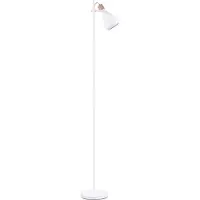Konsimo Stehlampe im Skandinavischen Stil Wohnzimmer Schlafzimmer "CORTODI", Weiß, Metall/Holz, Loft, 22/156 cm