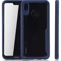 König Design Blaue Premium Huawei P20 Lite Hybrid-Editon Hülle | Unterstützt Kabelloses Laden | aus edlem Acryl mit weichem Silikonrand Blau