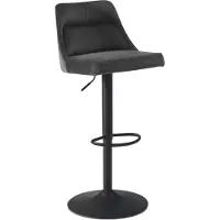 Wohnling Barhocker Samt Grau mit Lehne höhenverstellbar 86-106cm Metallfuß gepolstert 45x51x106 cm