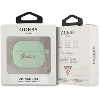 GUESS GUA3LSCHSN AirPods 3 Hülle grün/grün Silikon Charm Herz Kollektion