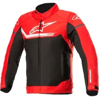 Alpinestars MM93 Austin Wasserdichte Jugend Motorrad Textiljacke, rot/schwarz, 120 cm