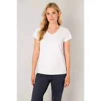 Base Level T-Shirt "Tilly", Damen, Gr. 48, weiß, Single Jersey, Obermaterial: 75% Polyamid, 25% Elasthan, unifarben, tailliert hüftbedeckend, V-Ausschnitt, Shirts T-Shirt, mit V-Ausschnitt