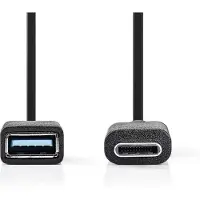 Nedis CCGB61710BK02 USB-C-Adapter USB-C Stecker auf USB-A Buchse 0,15 m Schwarz