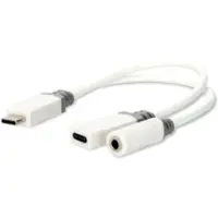 Nedis CCBW64922WT01 USB-C-Adapter USB-C auf USB-C Buchse/3,5 mm 0,1 m PVC Weiß