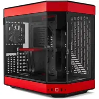 HYTE Y60, Midi Tower, PC, Schwarz, Rot, ATX, EATX, ITX, micro ATX, ABS, Stahl, Gehärtetes Glas, 16 cm