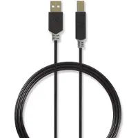 Nedis CCBW60100AT30 USB-Kabel USB 2.0 USB-A auf USB-B Stecker 3 m PVC Anthrazit
