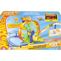 Hot Wheels Action Schnellstart- und Looping-Spielset mit Die-Cast-Spielzeugauto im Maßstab 1:64, Crash- und Streckenset, Fahrzeug- & Schienen-Set, 4 Jahr(e), Kunststoff, Mehrfarbig