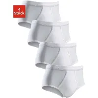 Clipper Slip , Herren, Gr. 10, 4 Stk., Feinripp, weiß, Feinripp, Obermaterial: 100% Baumwolle, unifarben, körpernah, Unterhosen Slip, schlichtes Basic für jeden Tag aus Feinripp