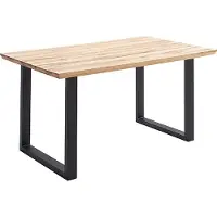 MCA living Esstisch "Palais Esstisch", beige (naturfarben, schwarz, naturfarben), B:140cm H:77cm T:90cm, Zerreiche, durchgehende Lamelle, Tische, Esstisch, durchgehende Lamelle aufgedoppelt
