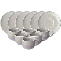 Villeroy & Boch Tasse "Espressotassen mit Untertassen Perlemor Sand 60 ml 6er Set beige", beige, 6 tlg., Porzellan, LIKE. BY , Trinkgefäße, Tasse