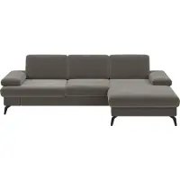 Sit&More Ecksofa SIT & MORE "Morris L-Form, inkl. Sitztiefenverstellung", braun (schlamm), B:275cm H:82cm T:171cm, 100% Polyester, Sofas, Ecksofa, wahlweise mit Armteilverstellung, Schlaffunktion & Bettkasten