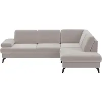 Sit&More Ecksofa SIT & MORE "Morris L-Form, inkl. Sitztiefenverstellung", grau (elefant), B:262cm H:82cm T:212cm, 100% Polyester, Sofas, Ecksofa, wahlweise mit Armteilverstellung, Bettfunktion & Bettkasten