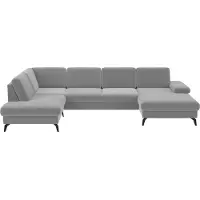 Sit&More Wohnlandschaft SIT & MORE "Morris Jubi", grau, B:335cm H:82cm T:212cm, 100% Polyester, Sofas, Wohnlandschaft, wahlweise mit Armteilverstellung, Schlaffunktion & Bettkasten