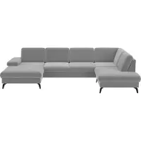 Sit&More Wohnlandschaft SIT & MORE "Morris Jubi", grau, B:335cm H:82cm T:212cm, 100% Polyester, Sofas, Wohnlandschaft, wahlweise mit Armteilverstellung, Bettfunktion & Bettkasten