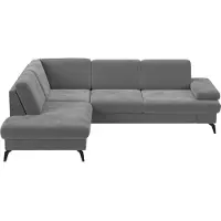 Sit&More Ecksofa SIT & MORE "Morris L-Form, inkl. Sitztiefenverstellung", grau, B:262cm H:82cm T:212cm, 95% Polyester 5% Polyamid, Sofas, Ecksofa, wahlweise mit Armteilverstellung, Schlaffunktion & Bettkasten
