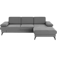 Sit&More Ecksofa SIT & MORE "Morris L-Form, inkl. Sitztiefenverstellung", grau, B:275cm H:82cm T:171cm, 95% Polyester 5% Polyamid, Sofas, Ecksofa, wahlweise mit Armteilverstellung, Schlaffunktion & Bettkasten
