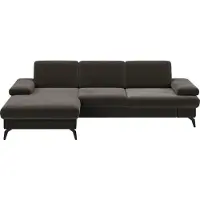 Sit&More Ecksofa SIT & MORE "Morris L-Form, inkl. Sitztiefenverstellung", grau (fango), B:275cm H:82cm T:171cm, 100% Polyester, Sofas, Ecksofa, wahlweise mit Armteilverstellung, Schlaffunktion & Bettkasten