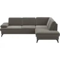 Sit&More Ecksofa SIT & MORE "Morris L-Form, inkl. Sitztiefenverstellung", braun (schlamm), B:262cm H:82cm T:212cm, 100% Polyester, Sofas, Ecksofa, wahlweise mit Armteilverstellung, Bettfunktion & Bettkasten
