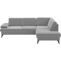 Sit&More Ecksofa SIT & MORE "Morris L-Form, inkl. Sitztiefenverstellung", grau, B:262cm H:82cm T:212cm, 100% Polyester, Sofas, Ecksofa, wahlweise mit Armteilverstellung, Schlaffunktion & Bettkasten