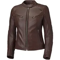 Held Robin Damen Motorrad Lederjacke, dunkelbraun, 42