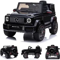Es-toys Kinderfahrzeug - Elektro Auto "Mercedes G63 AMG" - Lizenziert - 12V4,5AH Akku,2 Motoren- 2,4Ghz Fernsteuerung, MP3+Ledersitz
