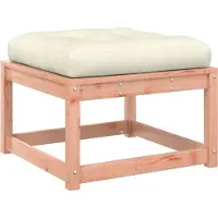 The Living Store Gartenhocker mit Kissen Massivholz Douglasie