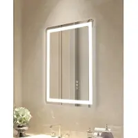 Vevor LED-Badezimmerspiegel Vanity Mirror (50 x 70 cm), beschlagfreier Spiegel, stufenlos dimmbarer Badezimmerspiegel mit 3 Farbtemperaturen, wandmontierbar