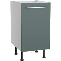Kochstation Spülenschrank "KS-Bern2", grün (steingrün, hellgrau), B:45cm H:87cm T:58,4cm, Holzwerkstoff, Schränke, Spülenschrank, Breite 45 cm, 1 Tür