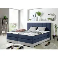 Inosign Boxspringbett , blau, B:193cm L:210cm, Komplettbetten, Boxspringbett, inklusive Topper und Wendekissen