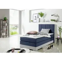 Inosign Boxspringbett , blau, B:103cm L:210cm, Komplettbetten, Boxspringbett, inklusive Topper und Wendekissen