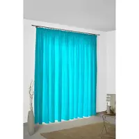 Wirth Vorhang "Lahnstein" Gr. 1, blau (türkis), B:132cm H:145cm, Polyester, Gardinen, Vorhang