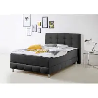 Inosign Boxbett "Vaasa", grau (schiefer), B:154cm L:210cm, Komplettbetten, Boxbett, inkl. Bettkasten & Topper, XXL-Ausführung, Überlänge 220 cm
