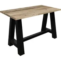 Mäusbacher Bartisch MÄUSBACHER, schwarz (schwarzstahl, drift wood, schwarzstahl), B:140cm H:105cm T:70cm, Tische, Bartisch, Gestell in A-Form (Breite 120, 140 oder 160 cm)