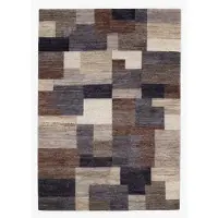 Oci Die Teppichmarke Wollteppich "ELEGANT NEW LIMA" Gr. 1, schwarz (anthrazit, braun), B:70cm H:13mm L:140cm, Wolle, Teppiche, Wollteppich, reine Wolle, Nepal Orientteppich, handgeknüpft