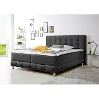 Home affaire Boxbett "Vaasa", grau (schiefer), B:214cm L:230cm, Komplettbetten, Boxbett, inkl. Bettkasten & Topper, XXL-Ausführung, Überlänge 220 cm