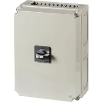 Eaton 201447 Hauptschalter, T6, 160 A, Aufbau, 6 Baueinheit(en), 6-polig, 1 Schließer, 1 Öffner, HALT-Funktion, mit schwarzem Drehgriff und
