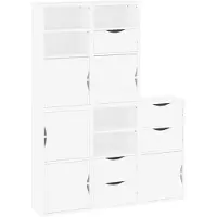 vidaXL Beistellschränke 5 Stk. ODDA Weiß 40x24x79 cm Massivholz Kiefer