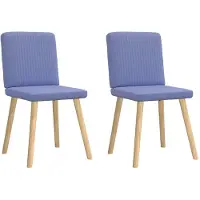 vidaXL Esszimmerstühle 2 Stk. Jeansblau Stoff