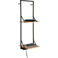 Mirrors & More Wandregal "Leonie", braun (holzfarbig), B:32cm H:94cm T:30cm, Metall, Regale, Wandregal