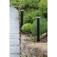 Näve Außensockelleuchten - LED-Außensockelleuchte "PILZ", Wegeleuchte im Modern Style aus Metall und Kunststoff in anthrazit, 76 cm hoch, Ø 15 cm, LED Platine
