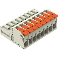 Wago 831-1208 1-Leiter-Stiftleiste,Hebel,Push-in CAGE CLAMP,lichtgrau 8311208 - 12 Stück