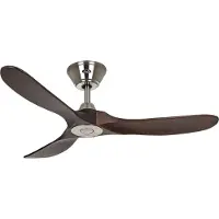 CasaFan Deckenventilator GENUINO, chrom/nussbaum, Ø 122 cm leise