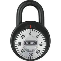 ABUS 78/50 B/DFNLI, Herkömmliches Vorhängeschloss, Zahlenschloss, Schließanlage, Schwarz, Silber, Gehärteter Stahl, U-förmig