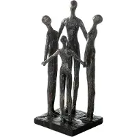 Casablanca by Gilde Dekofigur "Skulptur Group", braun (bronzefarben), B:12cm H:30cm T:12cm, Polyresin, Dekofiguren, Dekofigur, Dekoobjekt, Höhe 30 cm, mit Spruchanhänger, Wohnzimmer