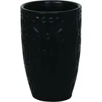 MSV 3700703999560, Freistehender Zahnbürstenhalter, Keramik, Schwarz, 70 mm, 70 mm, 110 mm