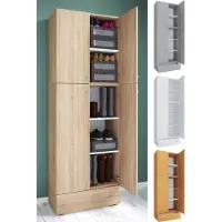 VCM Schuhschrank "XXL Schuhschrank Kleiderschrank Schrank Lona 5f S", braun (buche), B:70cm T:39cm, Obermaterial: 100% Holz Wood., Schränke, Schuhschrank